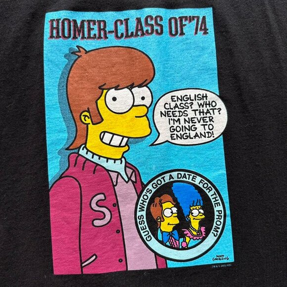 Vintage Y2K 2002 Delta Pro Weight The Simpsons T-Shirt Men Large Black Multi L - Picture 3 of 7